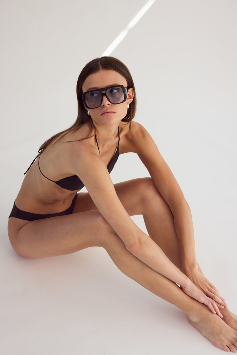 Rethinkit Bikini Top Triangle Bay Swimwear 0022 almost black