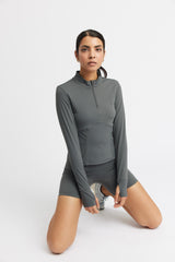 Rethinkit Half zip Top 0087 charcoal grey