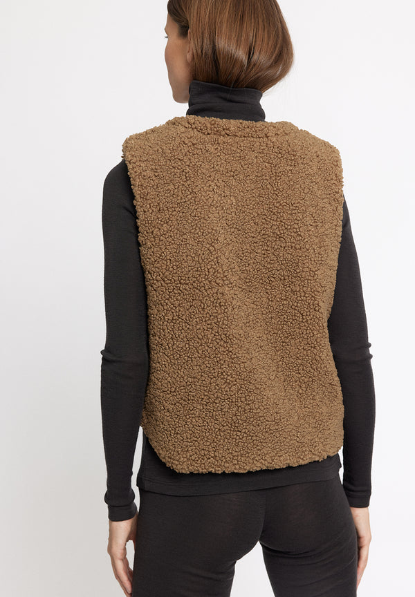 Rethinkit Curly Pile Gilet HUG ME Gilet 3203 khaki 