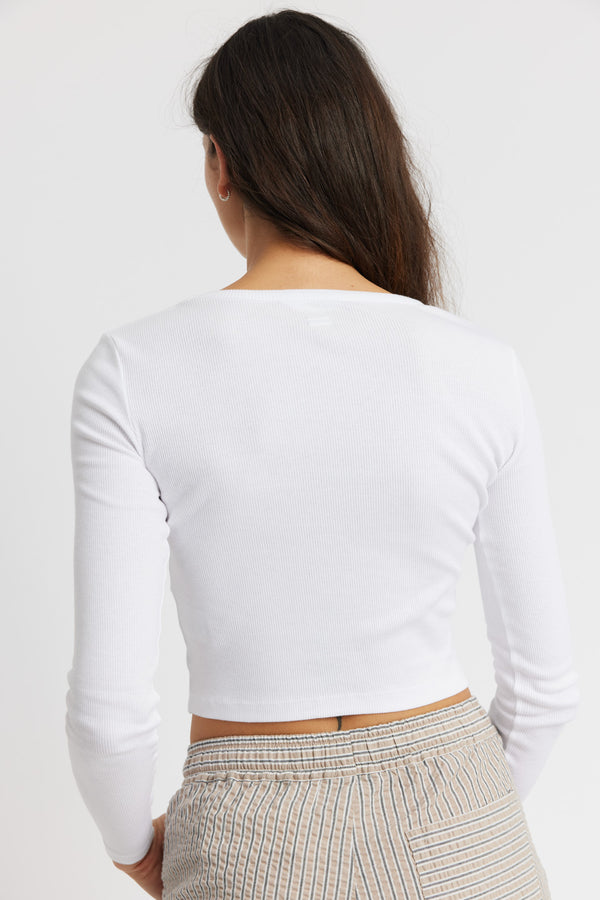 Rethinkit Soft rib crop tee Key Tee 0364 white 