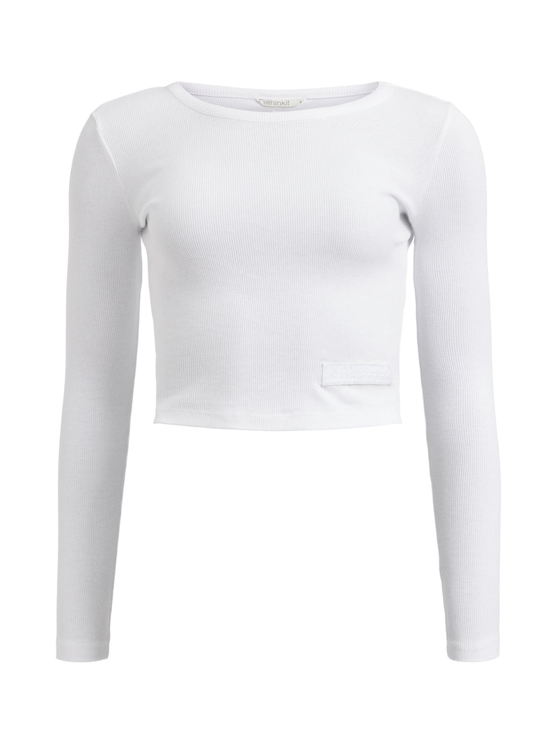 Rethinkit Soft rib crop tee Key Tee 0364 white 