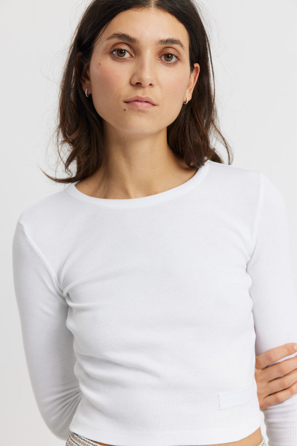 Rethinkit Soft rib crop tee Key Tee 0364 white 