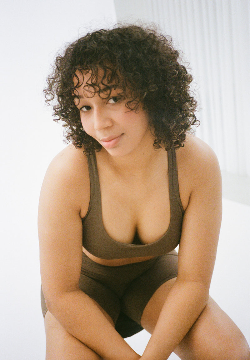 Rethinkit Sports Bra Butter Soft Seinna Sports Bra 3053 dark brown