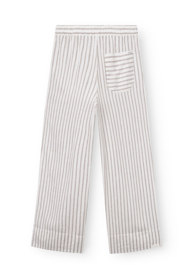 Rethinkit Stribet Bukser PJ Trousers 0076 warm grey stripe