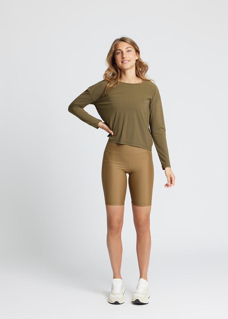 Rethinkit Cropped Tee Vigga Top 4212 deep olive