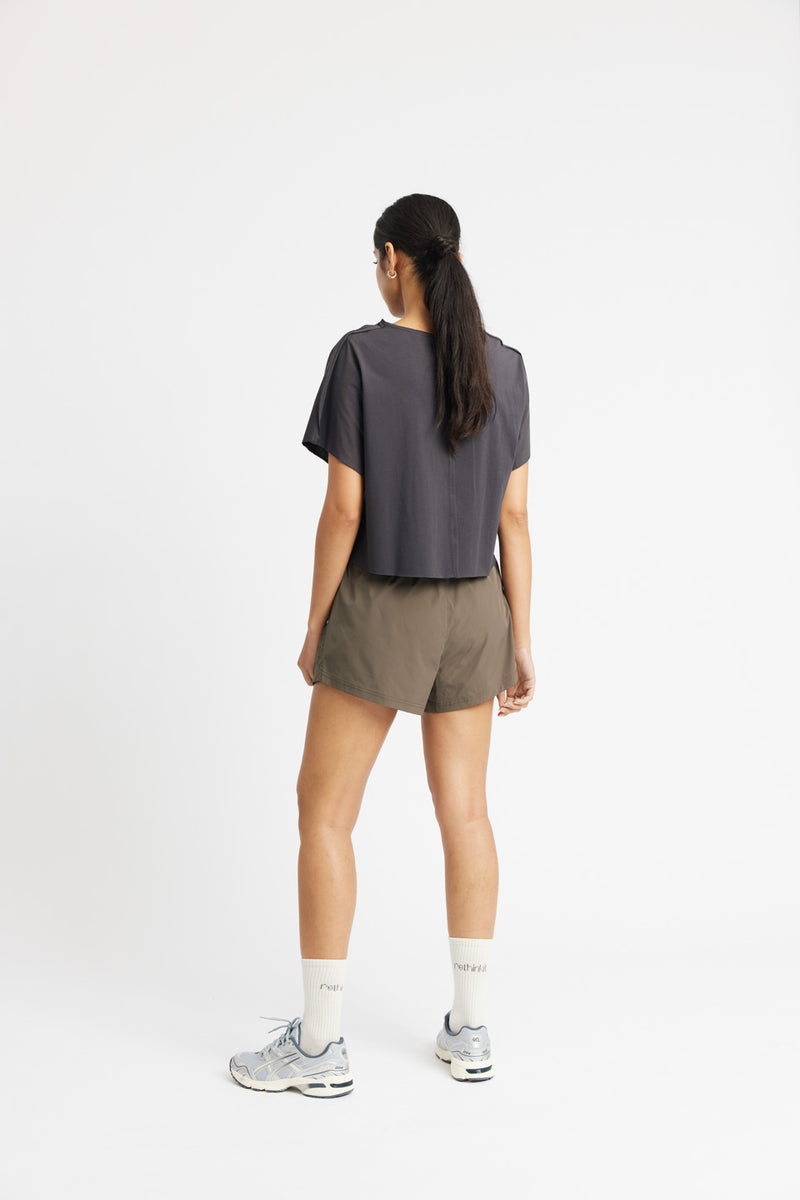 Rethinkit Tee Short Raw Edges Caen Tee 0022 almost black