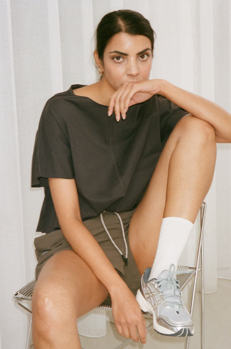 Rethinkit Tee Short Raw Edges Caen Tee 0022 almost black