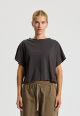 Rethinkit Tee Short Raw Edges Caen Tee 0022 almost black