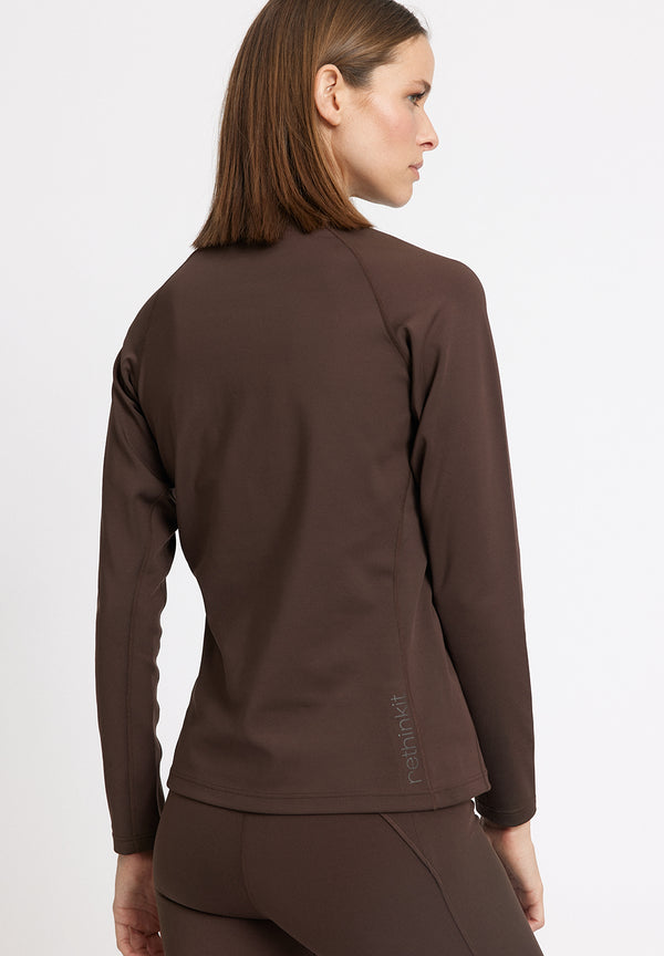Rethinkit Warm Half Zip Tee Verbier Shirts and Blouses 3031 hot fudge