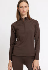 Rethinkit Warm Half Zip Tee Verbier Shirts and Blouses 3031 hot fudge