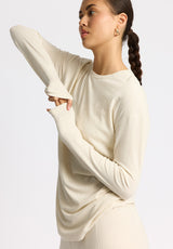 Rethinkit Wide Rib Long Tee MERCI Tee 3227 soft beige melange