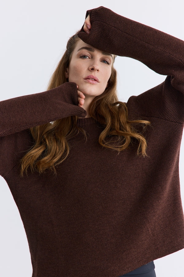 Rethinkit Wool Sweater Oslo Knitted Tops 3015 brown melange