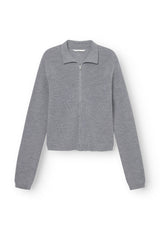 Rethinkit Wool Zip Cardigan Keep Me Knitted Tops 0220 light melange grey