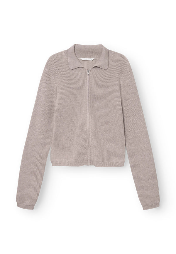 Rethinkit Wool Zip Cardigan Keep Me Knitted Tops 3238 warm sand melange