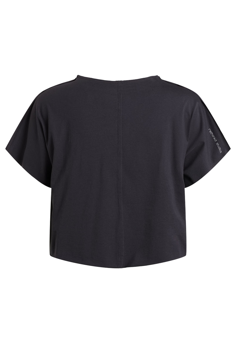 Rethinkit Tee Short Raw Edges Caen Tee 0022 almost black