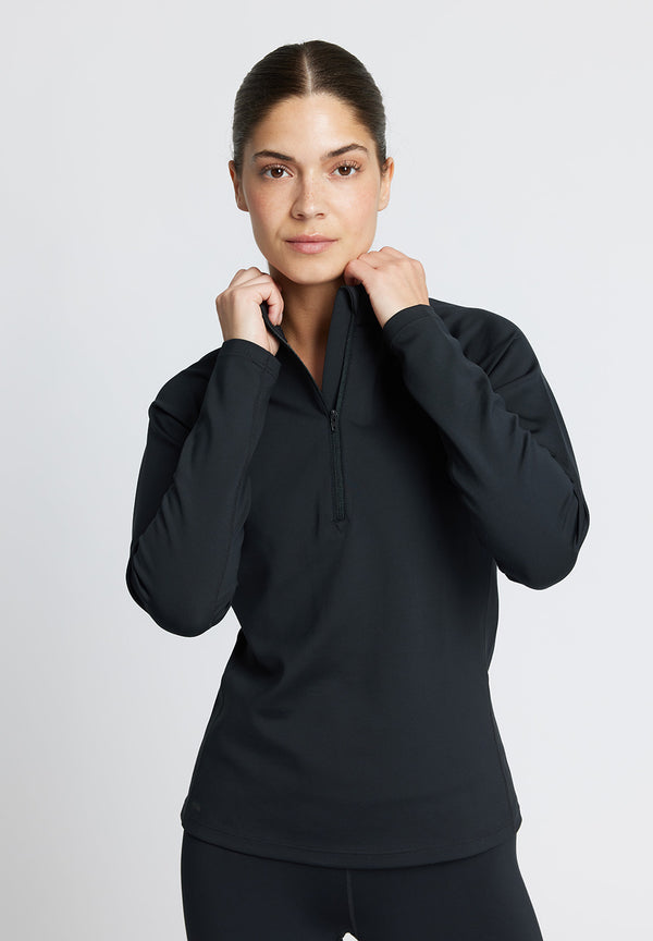 Rethinkit Warm Half Zip Tee Verbier Shirts and Blouses 0021 black