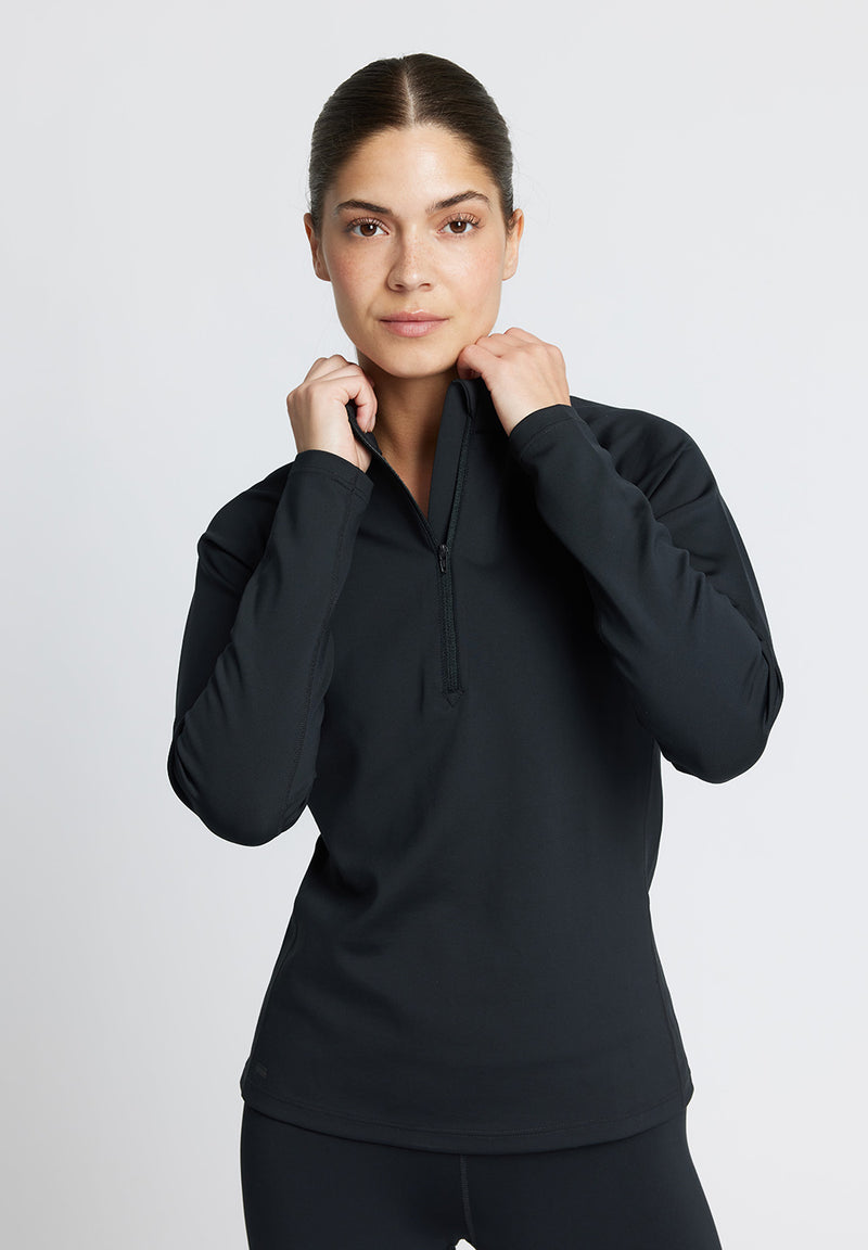 Rethinkit Warm Half Zip Tee Verbier Shirts and Blouses 0021 black