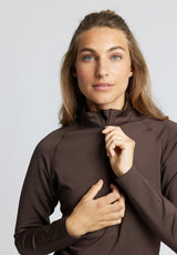 Rethinkit Warm Half Zip Tee Verbier Shirts and Blouses 3031 hot fudge