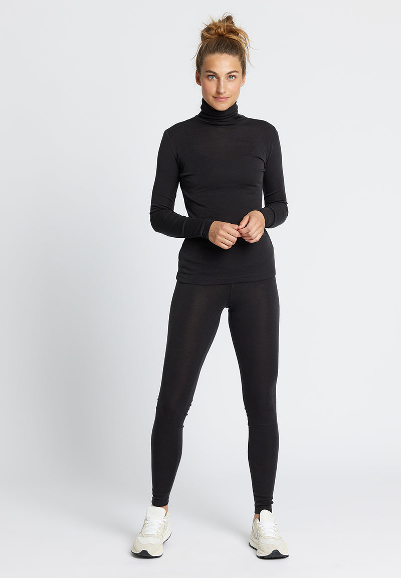 Rethinkit Wool Roll Neck Mona Shirts and Blouses 0022 almost black