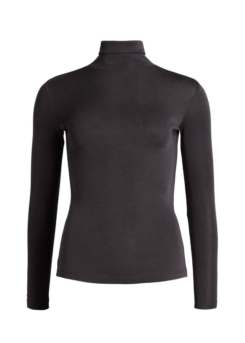 Rethinkit Wool Roll Neck Mona Shirts and Blouses 0022 almost black