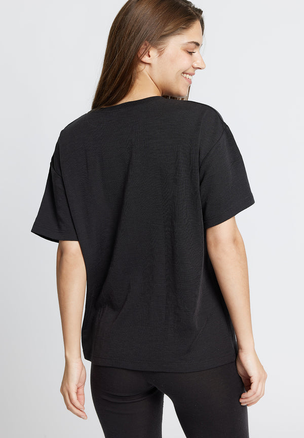 Rethinkit Wool Box Tee Mirja Jersey Tops and T-Shirts 0022 almost black