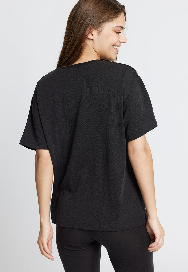 Rethinkit Wool Box Tee Mirja Jersey Tops and T-Shirts 0022 almost black